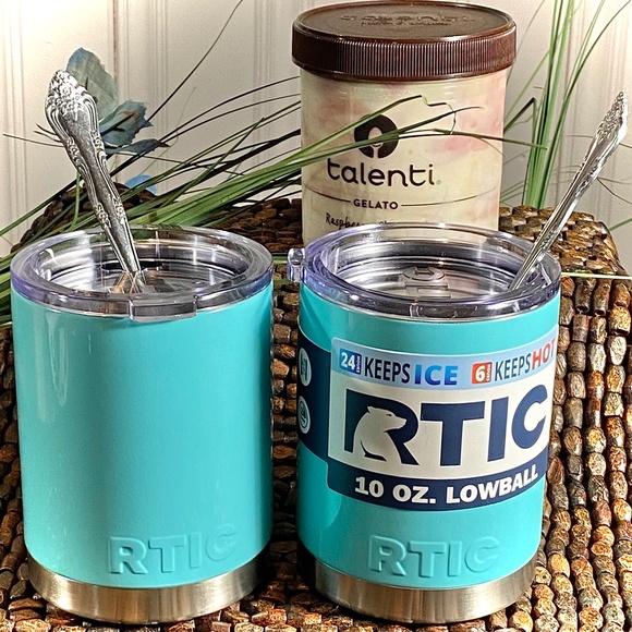 1st Gen RTIC Set STAINLESS STEEL TUMBLERS WITH LIDS. Teal RTIC - Picture 9 of 11